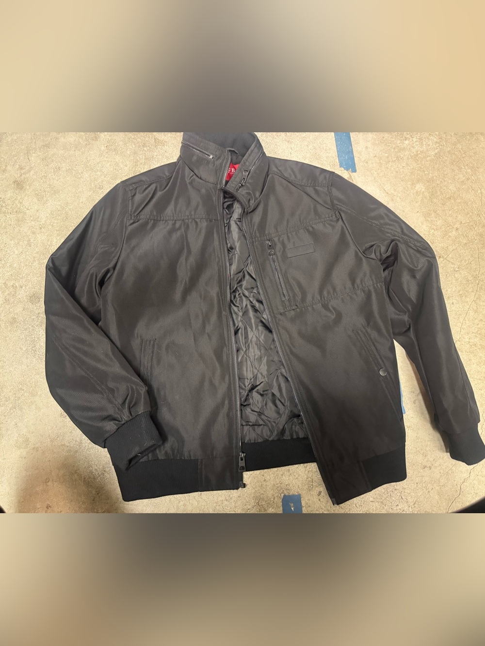 G by Guess Men's Black Quilted Bomber Jacket